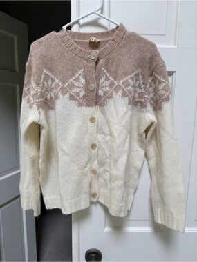Marea By Liz Joy ivory/dusty pink sweater